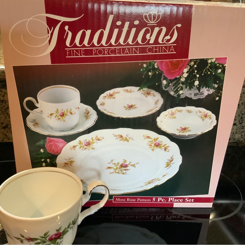 Johanna Haviland Moss Rose 5pc Setting Traditions Fine Porcelain China N…